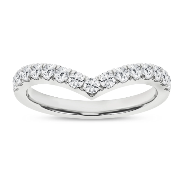 14K WG 1/2ctw Lab Grown Diamond Chevron Band, Size 7, 15 Diamonds, E/F, VS Image 2 Blocher Jewelers Ellwood City, PA