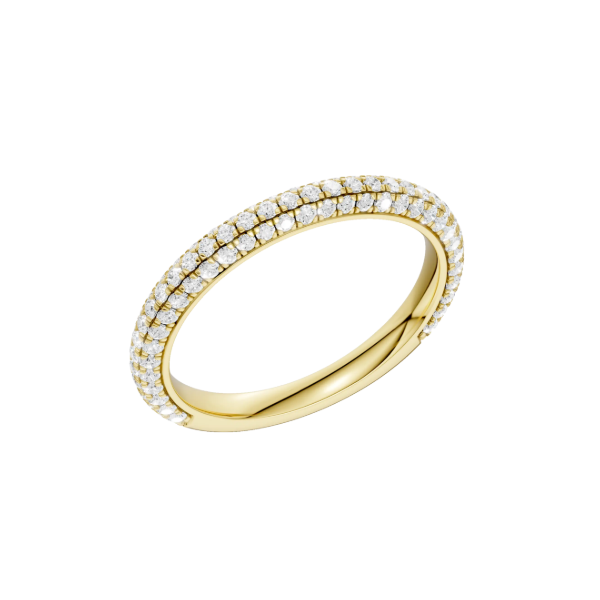 14K YG 0.6ctw Pave Lab Grown Diamond Ring, Size 7, 102 Diamonds, E/F, VS Blocher Jewelers Ellwood City, PA