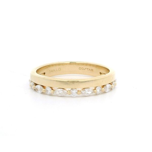14K YG 0.50ctw Alternating Marquise and Round Lab Grown Diamond Band, 8MQ, 7RD Image 2 Blocher Jewelers Ellwood City, PA