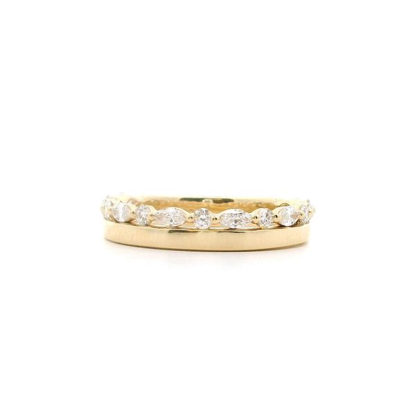 14K YG 0.50ctw Alternating Marquise and Round Lab Grown Diamond Band, 8MQ, 7RD Blocher Jewelers Ellwood City, PA