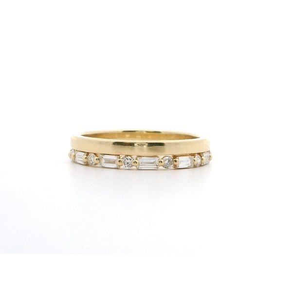 14K YG 0.67ctw Alternating Baguette and Round Lab Grown Diamond Band, 8 BG, 9 RD Image 2 Blocher Jewelers Ellwood City, PA