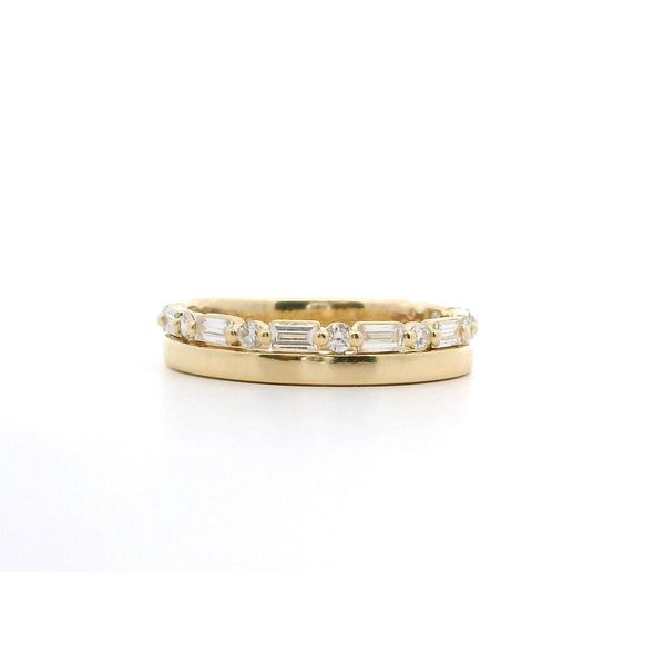 14K YG 0.67ctw Alternating Baguette and Round Lab Grown Diamond Band, 8 BG, 9 RD Blocher Jewelers Ellwood City, PA