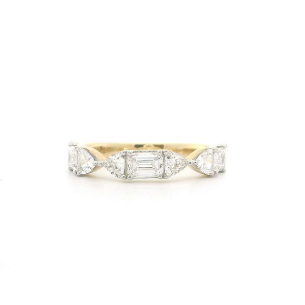 14K YG 1.5ctw Emerald and Trillion Cut Lab Grown Diamond Band, Size 7 Blocher Jewelers Ellwood City, PA