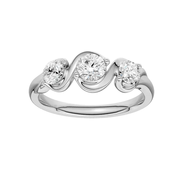 14KWG 3/4ctw 3-Stone Lab Grown Diamond Ring, E-F, VS, Size 7 Blocher Jewelers Ellwood City, PA