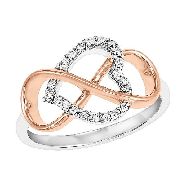 Two-Tone 14 Karat Infinity Ring with Diamonds Blocher Jewelers Ellwood City, PA