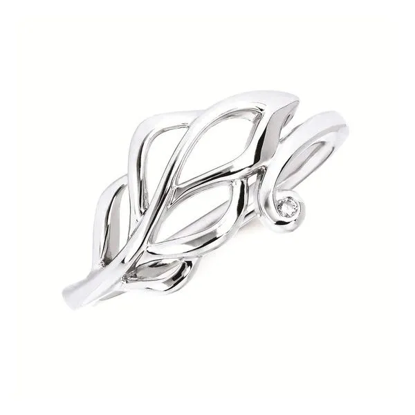 Sterling Silver Diamond Feather Ring 0.01Tw Blocher Jewelers Ellwood City, PA