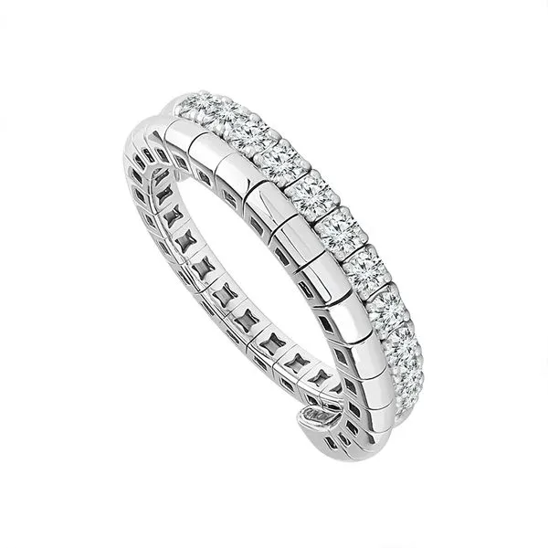 14K White Gold Flex Diamond Eternity Band 0.50Tw Blocher Jewelers Ellwood City, PA