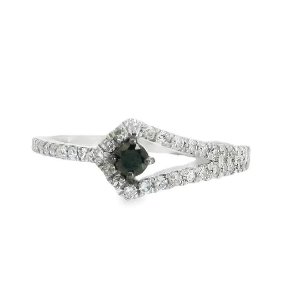 10K White Gold Diamond Fashion Ring with One Black Diamond 0.37Tw Blocher Jewelers Ellwood City, PA