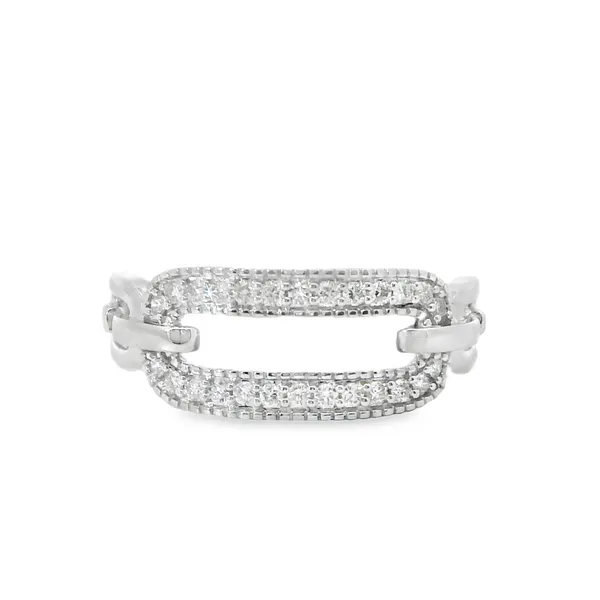 14K White Gold Diamond Link Ring with 0.20ctw Diamonds Size 6.75 Blocher Jewelers Ellwood City, PA