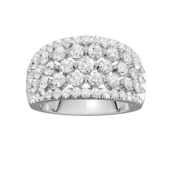 14K White Gold Lab Grown Diamond Multi Row Ring with 63 Diamonds = 2.0CTW Blocher Jewelers Ellwood City, PA