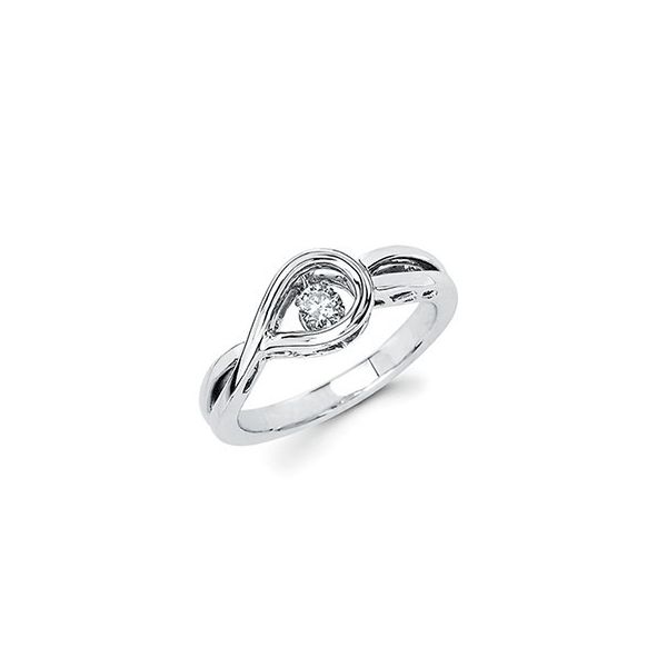 Sterling Silver Shimmering Diamond Tear Drop Ring 0.03Ct Diamond Blocher Jewelers Ellwood City, PA