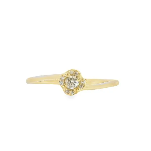 14K Yellow Gold 0.10ctw Diamond Flower Fashion Ring Size 6.5 Blocher Jewelers Ellwood City, PA
