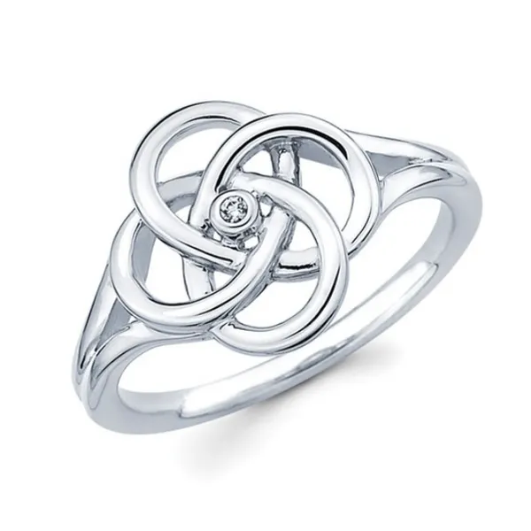 Linked Circle Ring In Sterling Silver With .01 Ct. Diamond Diva Diamonds, Size 7 Blocher Jewelers Ellwood City, PA