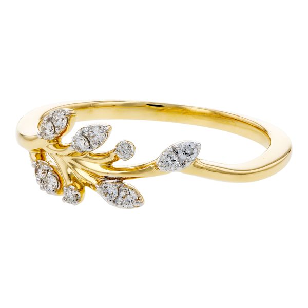 14K YG 0.12ctw Diamond Leaf Ring, G, SI2, Size 7 Image 2 Blocher Jewelers Ellwood City, PA