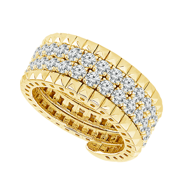 14K YG 2.5ctw Round Cut Diamond Flexie Ring Blocher Jewelers Ellwood City, PA