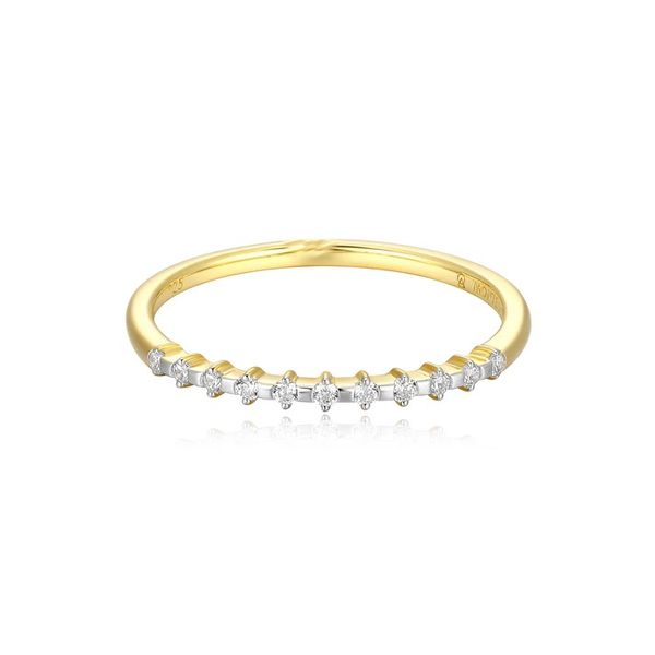 Lab-Created Diamond Stackable Ring in 14K Yellow Gold-Plated Sterling Silver, Size 7, 1/10 ct, G-H, SI Blocher Jewelers Ellwood City, PA
