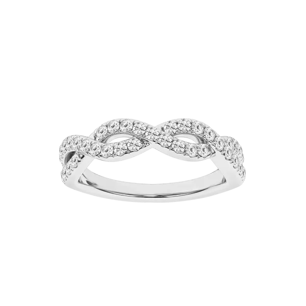 14KWG 3/4ctw Lab Grown Diamond Criss-Cross Band, E-F, VS, Size7 Blocher Jewelers Ellwood City, PA