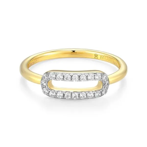 Mini Paperclip Lab-Created Diamond Ring in 14K Yellow Gold-Plated Sterling Silver, Size 7, 1/5ct, G-H, SI Blocher Jewelers Ellwood City, PA