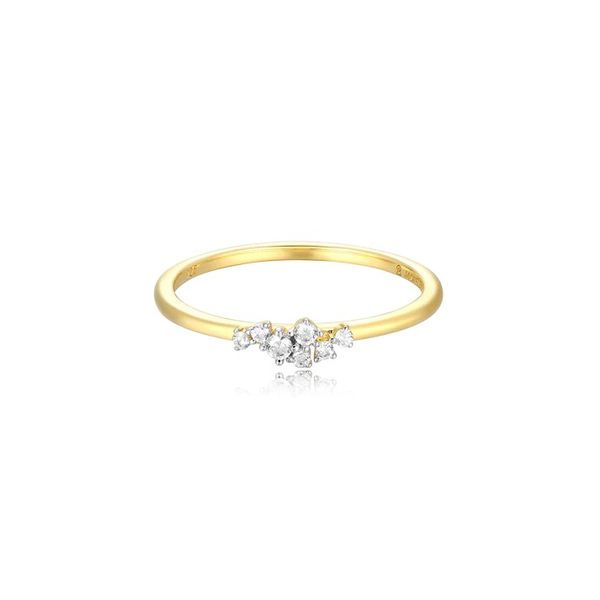 Scattered 1/10ctw Lab-Created Diamond Stackable Ring in 14K Yellow Gold-Plated Sterling Silver, G/H, SI, Size 7 Blocher Jewelers Ellwood City, PA