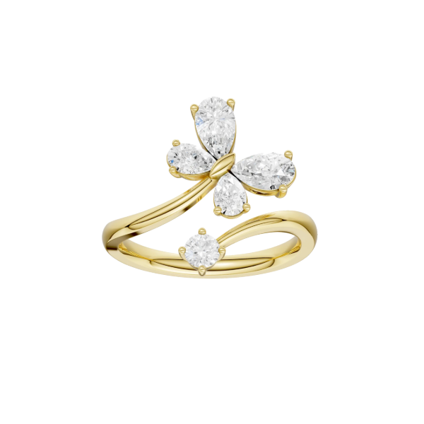 14K YG 1.1ctw Butterfly Bypass Lab Grown Diamond Ring, Size 7 Blocher Jewelers Ellwood City, PA