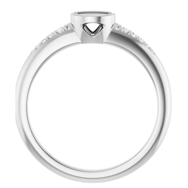 Sterling Silver 5x3.5 mm Lab Grown Oval Diamond Ring with 10 Lab Grown Accent Diamonds, F, VS,  Size 7 Image 2 Blocher Jewelers Ellwood City, PA