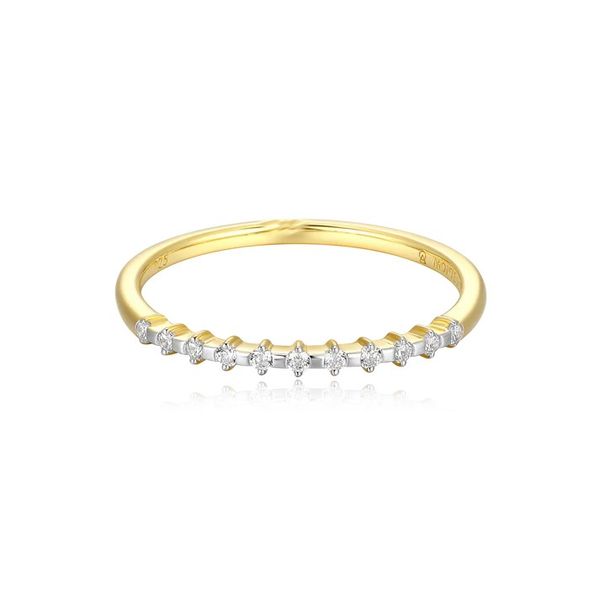Lab-Created Diamond Stackable Ring in 14K Yellow Gold-Plated Sterling Silver, Size 7, 1/10 ct, G-H, SI Blocher Jewelers Ellwood City, PA