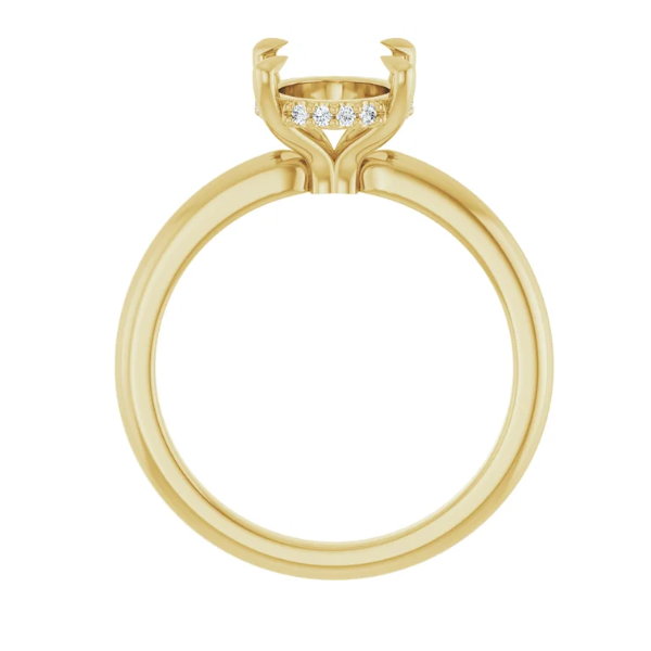 14K Yellow Gold 10x8 mm Oval .05 CTW Lab-Grown Diamond Semi-Set Engagement Ring Size 7 Image 2 Blocher Jewelers Ellwood City, PA