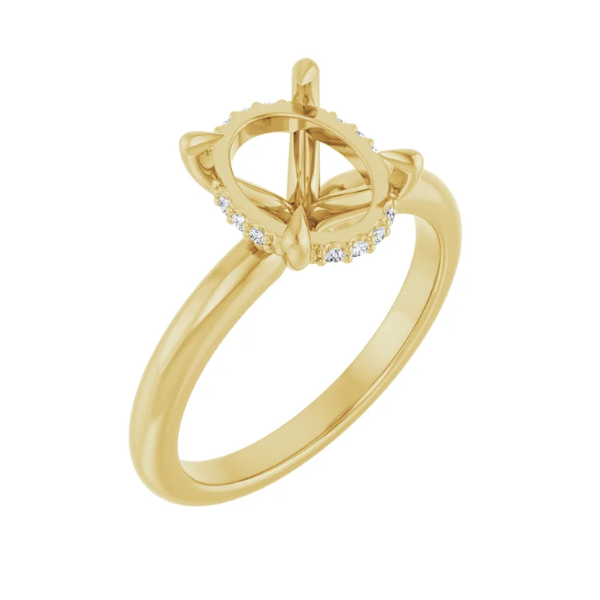 14K Yellow Gold 10x8 mm Oval .05 CTW Lab-Grown Diamond Semi-Set Engagement Ring Size 7 Blocher Jewelers Ellwood City, PA