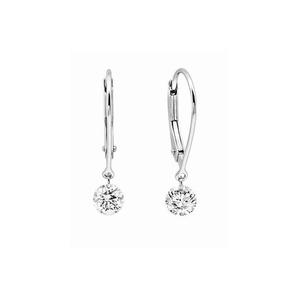 14K White Gold Floating Diamond Earrings 0.50CT Blocher Jewelers Ellwood City, PA