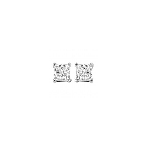 14K White Gold Diamond Stud Earrings 1.0CT Blocher Jewelers Ellwood City, PA