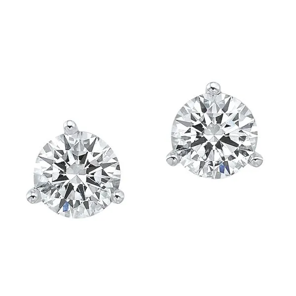 14K White Gold Lab-Grown Diamond Stud Earrings 1.00CT Blocher Jewelers Ellwood City, PA