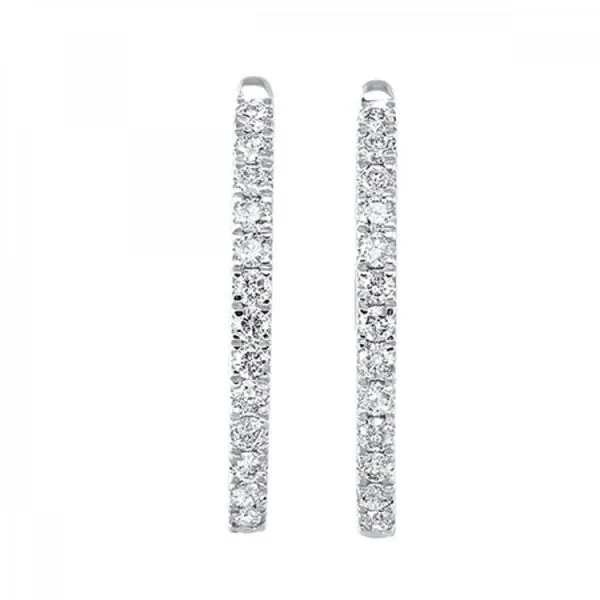 14Kt White Gold Diamond Hoops 1.00Tw Blocher Jewelers Ellwood City, PA