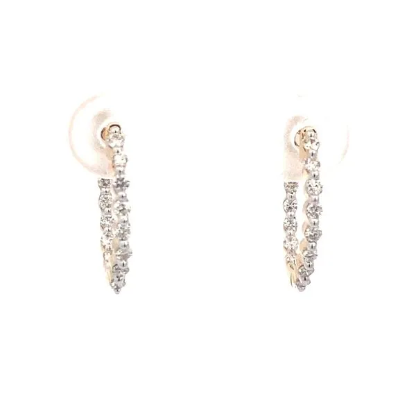 14K Yeillow Gold Inside Out Hoop Earring .32ctw Blocher Jewelers Ellwood City, PA
