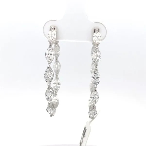 14K White Gold Lab Grown Diamond Inside Out Hoop Earrings 4.5CT Blocher Jewelers Ellwood City, PA