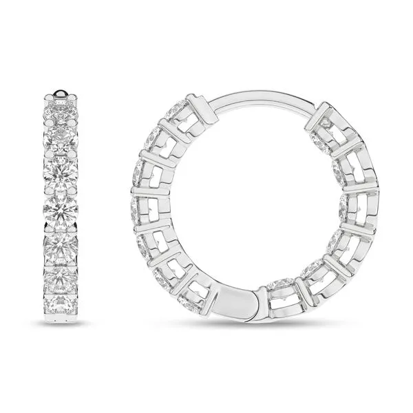 14K White Gold Inside-Out Lab Grown Diamond Hoops 1.0Ct Blocher Jewelers Ellwood City, PA