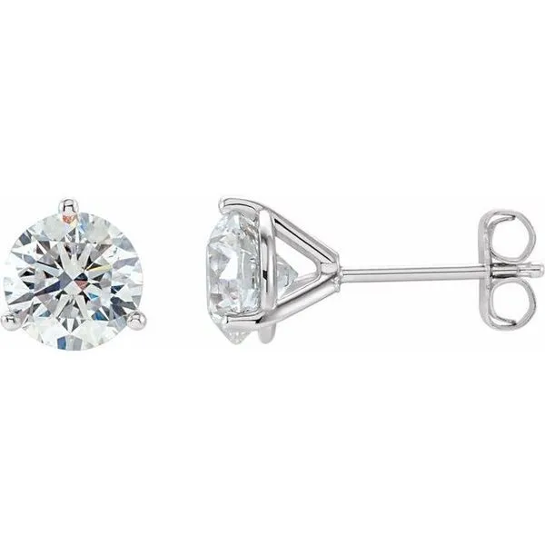 14K White Gold Lab-Grown Diamond Solitaire Studs 2 CTW Blocher Jewelers Ellwood City, PA