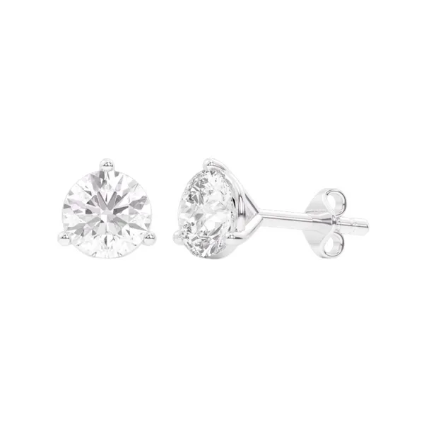 14K White Gold Lab-Grown Diamond Studs Blocher Jewelers Ellwood City, PA