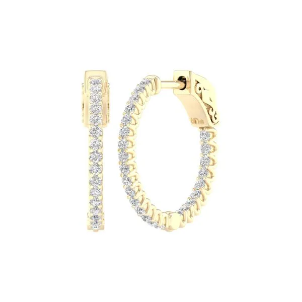 14K Yellow Gold Lab-Grown Diamond Inside Out Hoops 0.5CT Blocher Jewelers Ellwood City, PA