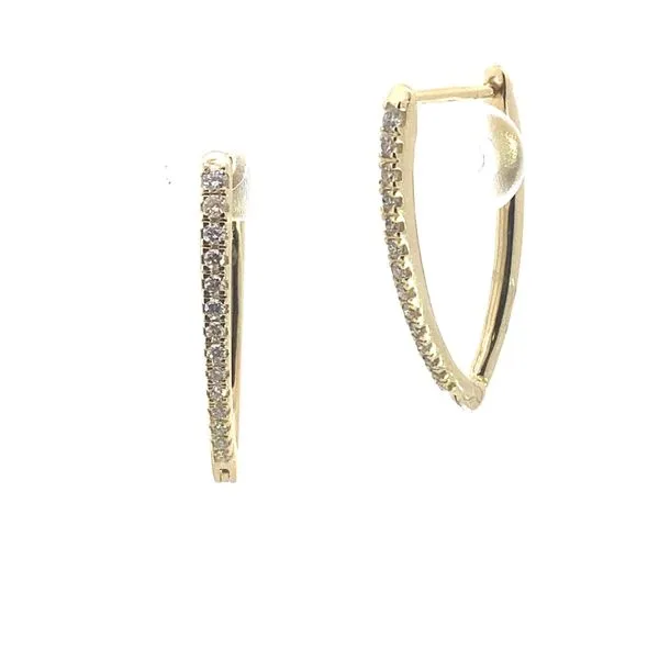 10K Yellow Gold Lab-Grown Diamond V-Hoops Blocher Jewelers Ellwood City, PA