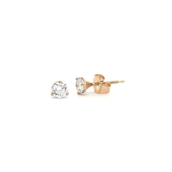 14K Yellow Gold Lab Grown Solitaire Diamond Studs 0.50CT Blocher Jewelers Ellwood City, PA