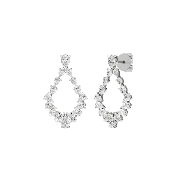 14K White Gold Lab Grown Diamond Chandelier Earrings with 32 Diamonds = 2.0CTW Blocher Jewelers Ellwood City, PA