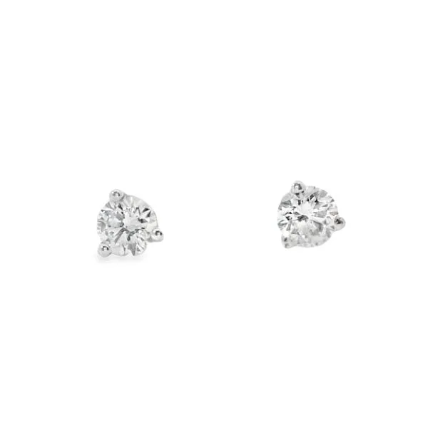 14K White Gold Diamond Stud Earrings Blocher Jewelers Ellwood City, PA