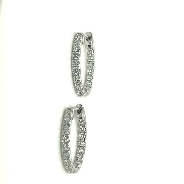 1ctw LAB Diamond 14K White Gold Inside Out Hoop Earrings Blocher Jewelers Ellwood City, PA
