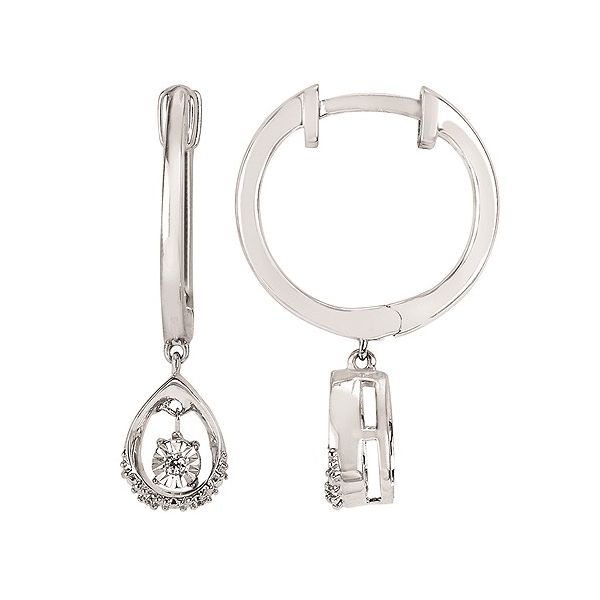 Sterling Silver Diamond Tear Drop Earrings 0.03Tw Blocher Jewelers Ellwood City, PA