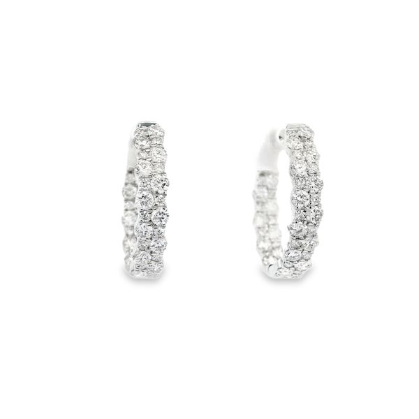 14K WG 1.75ctw Diamond Inside/Outside Hoop Earrings Blocher Jewelers Ellwood City, PA
