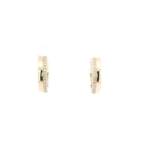 14K YG 0.08ctw Diamond Huggie Hoops Blocher Jewelers Ellwood City, PA