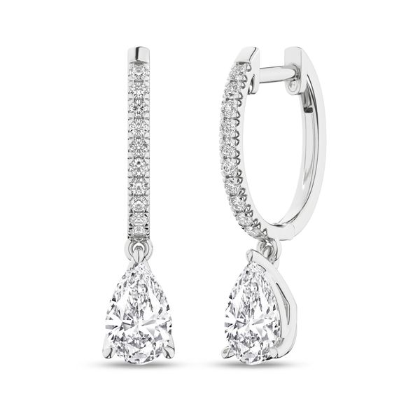 14K White Gold Lab Grown Diamond Drop Earrings 2.39CTW Blocher Jewelers Ellwood City, PA