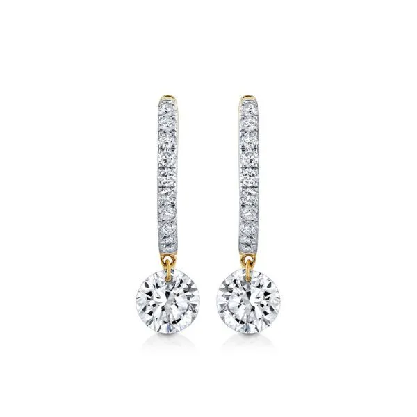 14K YG 1 1/16ctw Drilled Round Lab Grown Diamond Leverback Earrings, SI, E/F Blocher Jewelers Ellwood City, PA