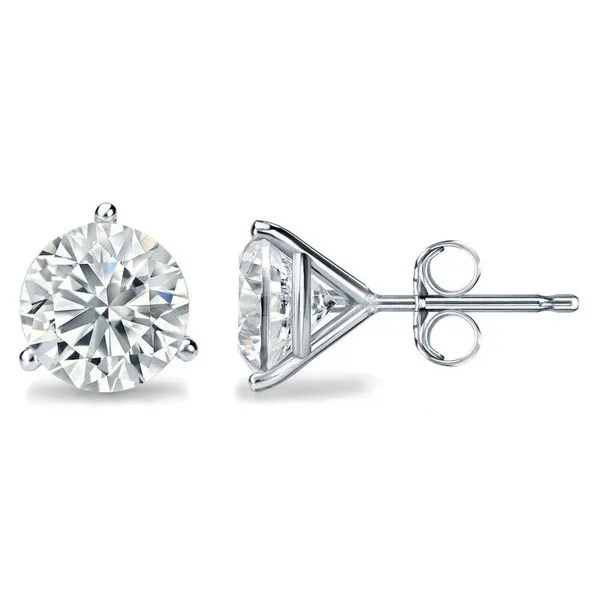 3.00ctw 14K White Gold Round Brilliant LG Diamond Studs Blocher Jewelers Ellwood City, PA
