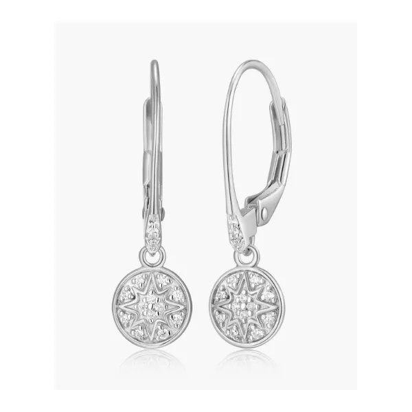 1/10ctw SS Lab Grown Diamond Round Pave Leverback Earrings, SI, G-H Blocher Jewelers Ellwood City, PA